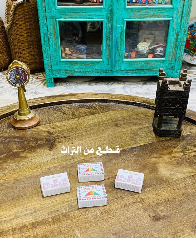 من البنود المميزة؛ كبريت بدعايات شاهي ربيع كل جهة بصورة مختلفة كما هو واضح في الصور السعر للحبة الواحدة