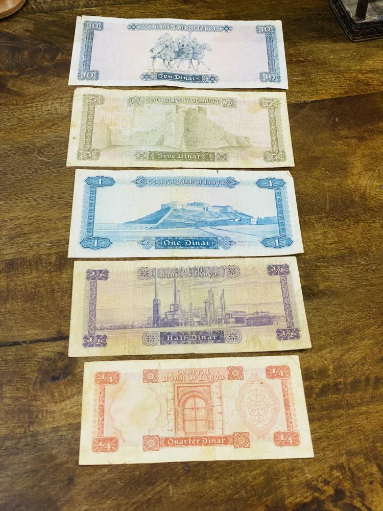 من النوادر؛ طقم عملات ليبيا الإصدار الأول حالات جيدة جداًً