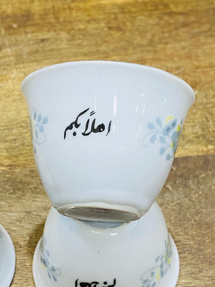 من النوادر؛ عدد ٣ فناجيل أهلاً بكم في الشمال بلون ورود مميز ونادر جداً السعر للجميع