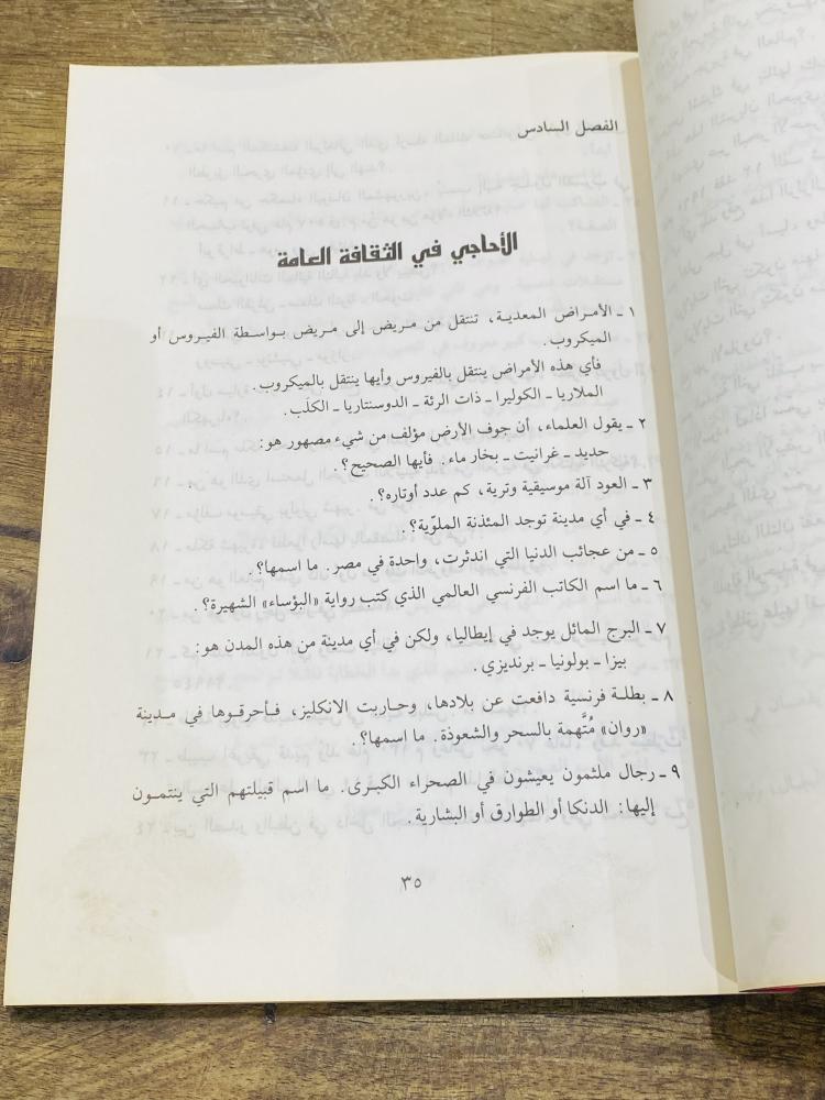 من البنود المميزة؛ كتاب بعنوان ألغاز وحلول طبع عام ١٩٩٣م