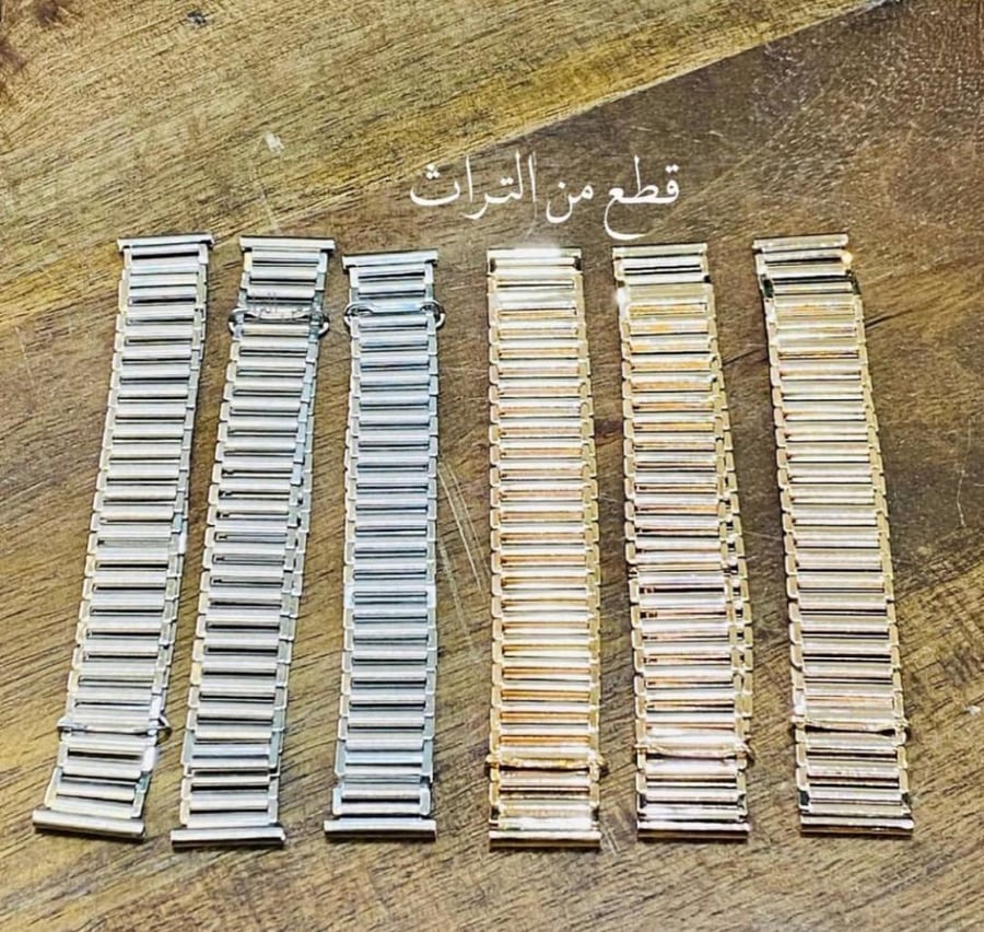 من النوادر؛ سيور من الستانلس ستيل لساعات ويست إند أم صليب؛ باللون الفضي واللون الذهبي   " الساعة في الصور للتوضيح فقط "
