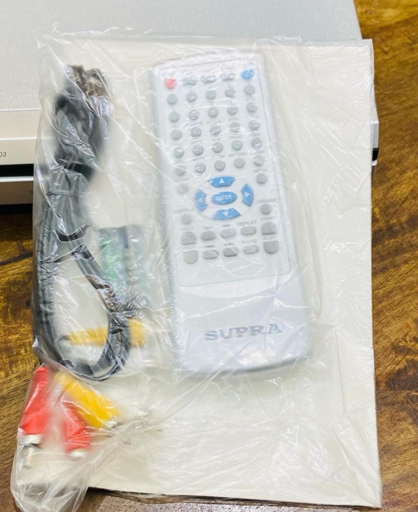 DVD player in box and all its accessories; made in China