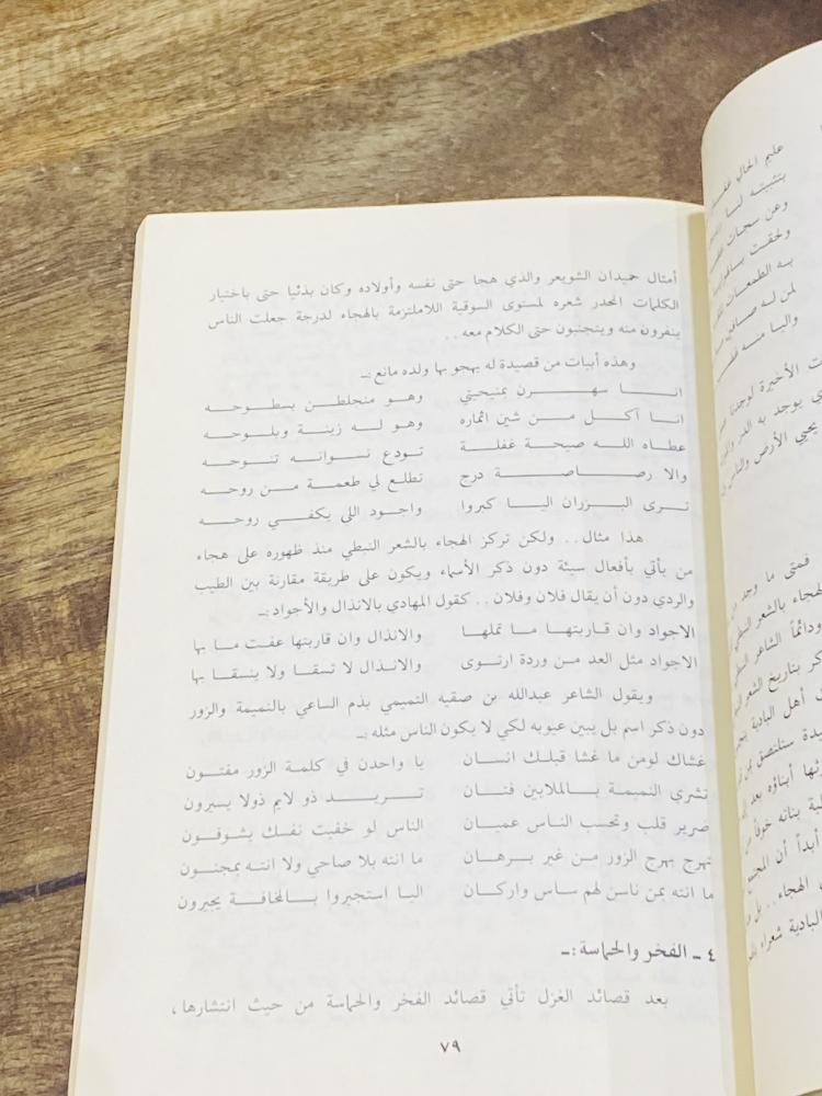 من البنود المميزة؛ كتاب الشعر النبطي أصوله وفنونه وتطوره؛ طبع عام ١٤١١هـ