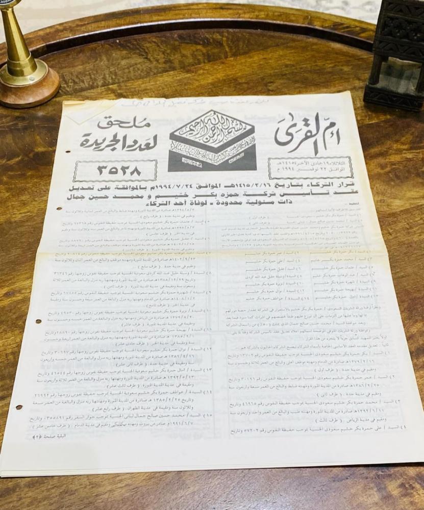 جريدة أم القرى للأعوام التالية  ١٤١٣هـ ١٤١٤هـ ١٤١٥هـ ١٤١٦هـ ١٤١٧هـ جميعها لم تستخدم؛ السعر للجريدة الواحدة