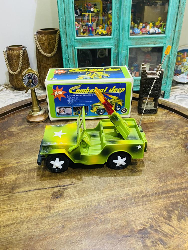 Old car stored in cardboard excellent storage not used and not tested and for sale as decoration