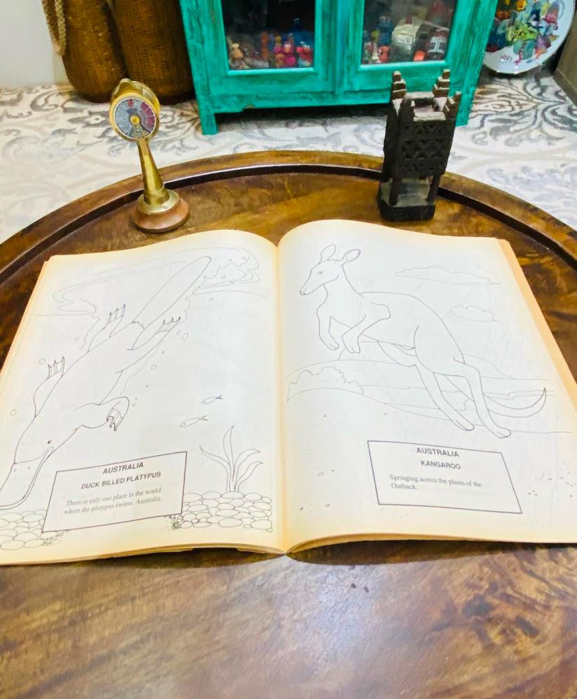 من البنود المميزة؛ كتاب تلوين كبير الحجم طبع في أمريكا عام ١٩٩٢م؛ كل صفحة تحوي صورة للتلوين ويوجد توضيح للصورة في كل صفحة؛ يعتبر من المقتنيات المميزة