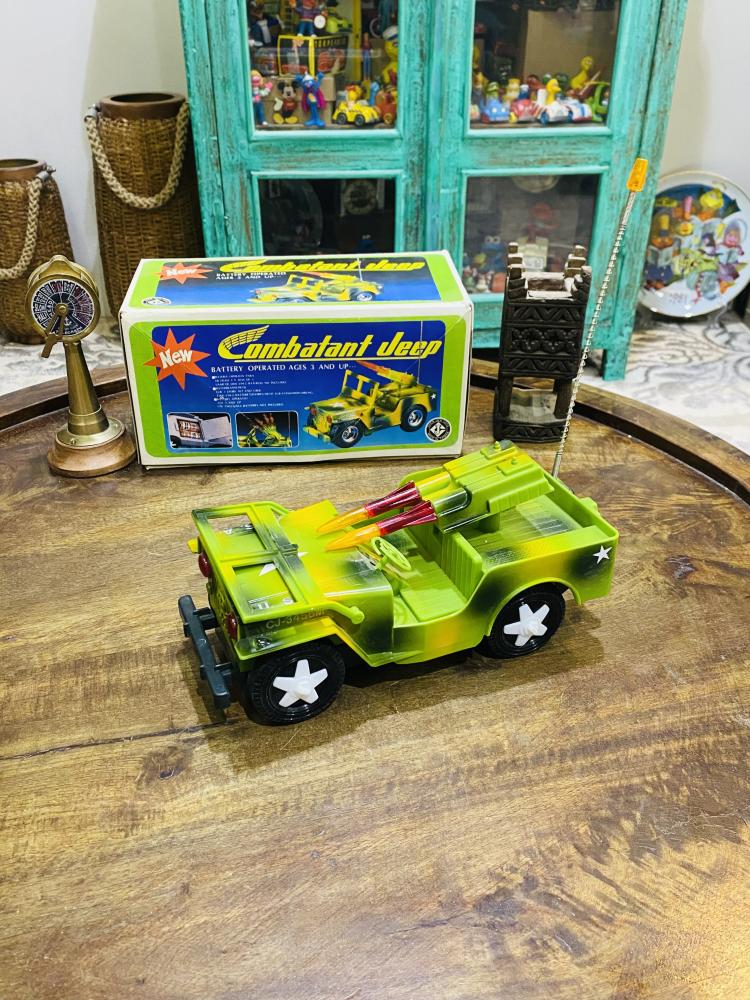 Old car stored in cardboard excellent storage not used and not tested and for sale as decoration