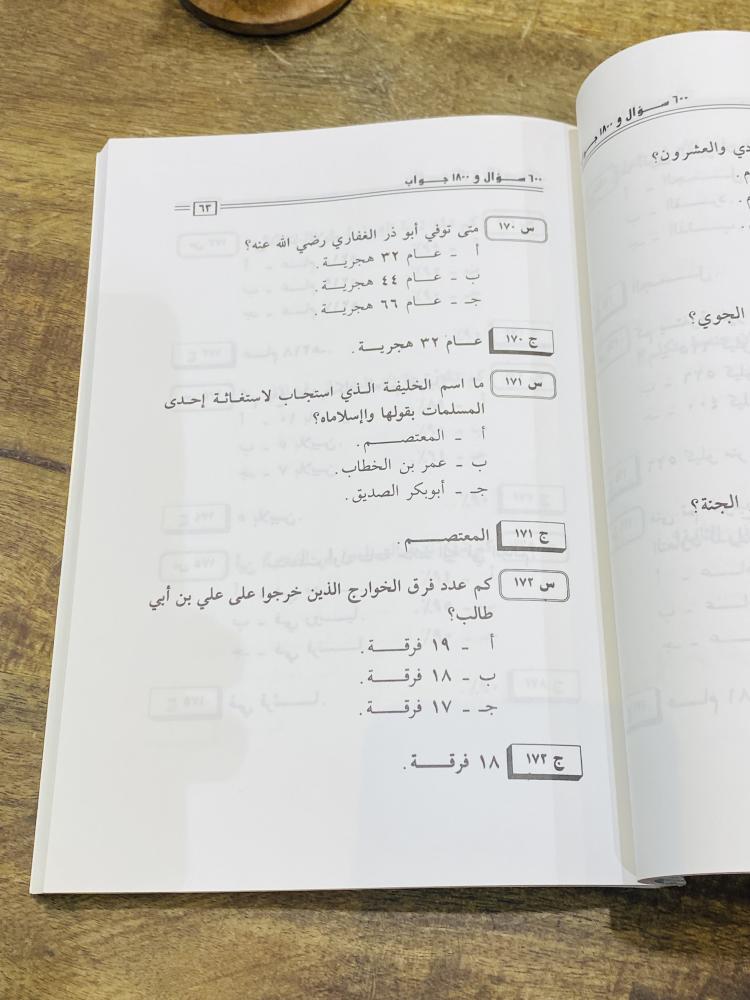 من البنود المميزة؛ كتاب بعنوان ٦٠٠ سؤال و ١٨٠٠ جوال طبع عام ١٤٢١هـ ٢٠٠٠م