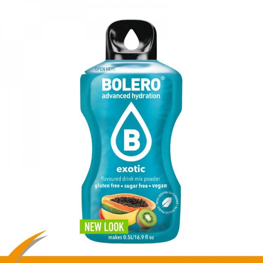 بوليرو منكه مياه بالفواكه الغربية (ظرف واحد) Bolero Exotic Fruit | معزز بفيتامين C خالي من السكر