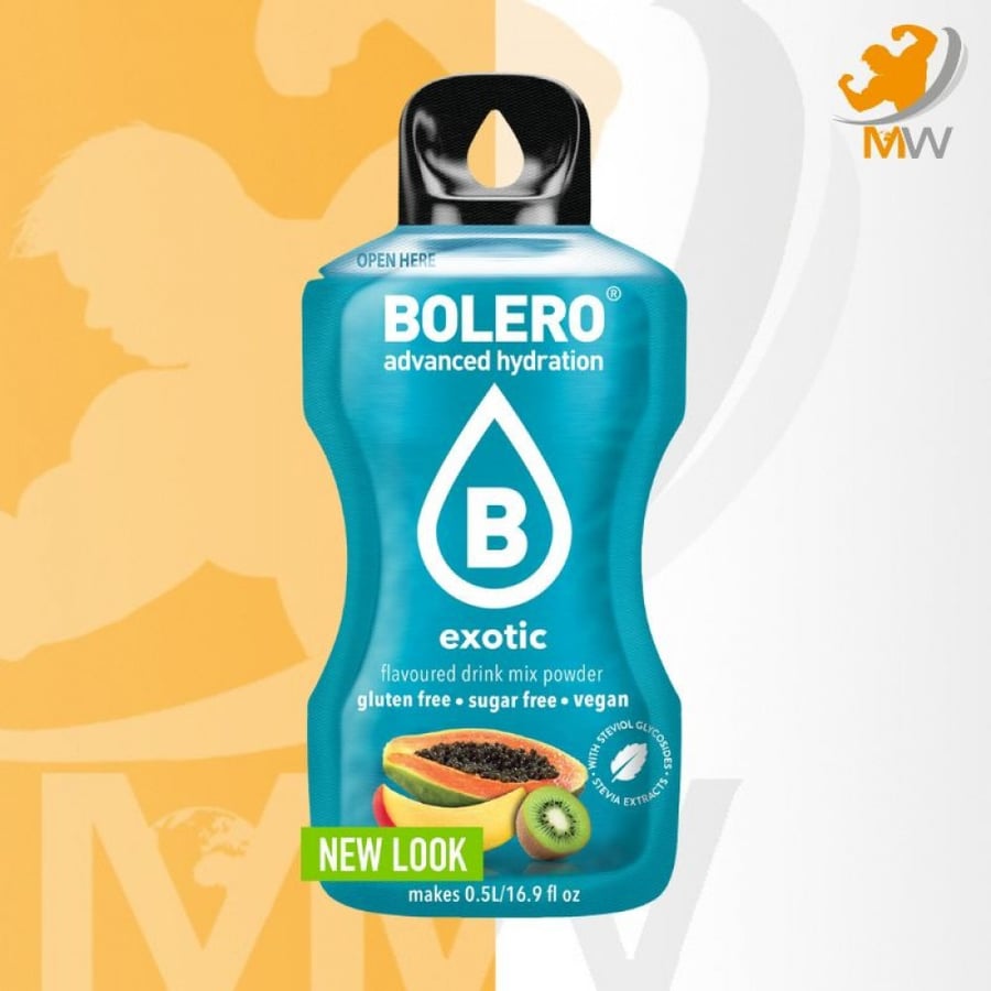 بوليرو منكه مياه بالفواكه الغربية (ظرف واحد) Bolero Exotic Fruit | معزز بفيتامين C خالي من السكر