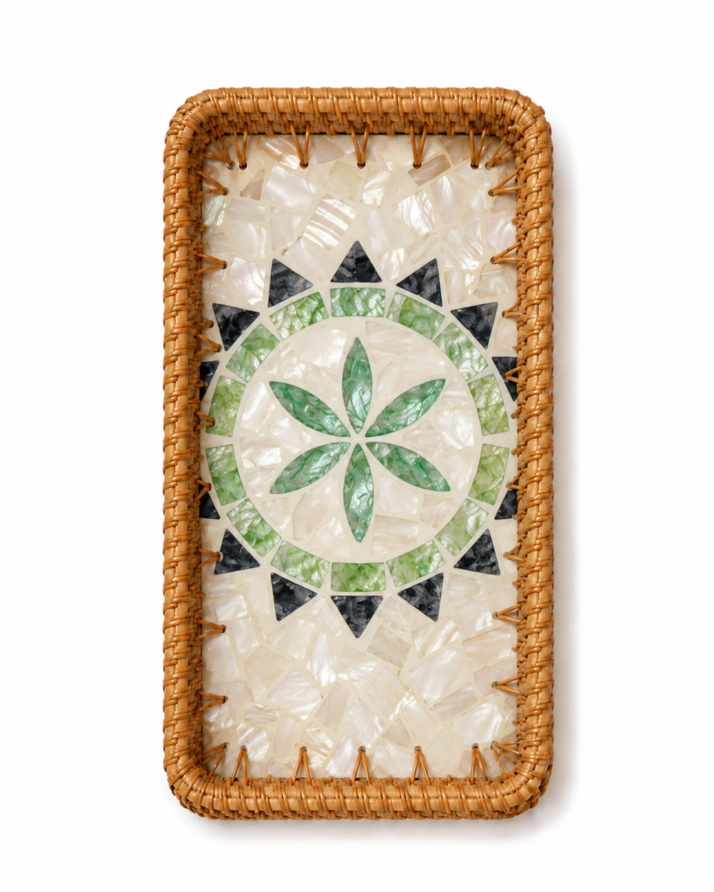 Rectangular Shell Mosaic Serving Tray | Saudi Souvenir
