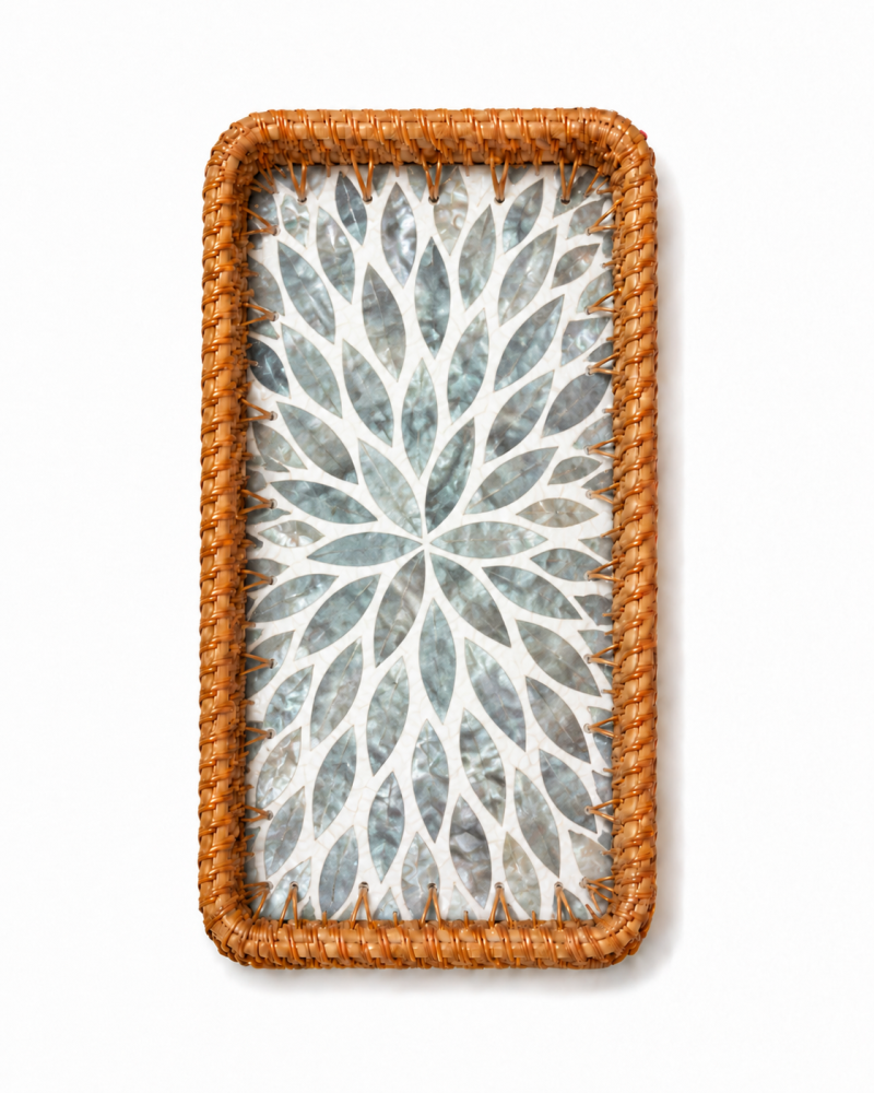 Rectangular Shell Mosaic Serving Tray | Saudi Souvenir