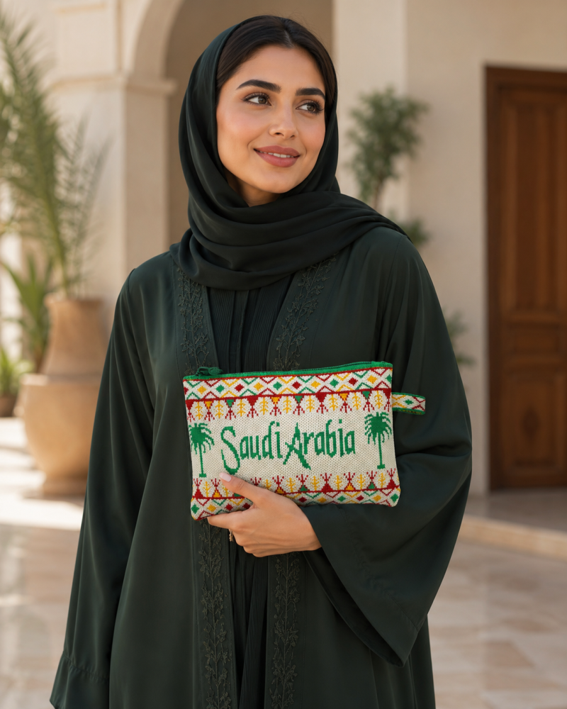 Classic Al-Qatt Al-Asiri Handmade Woven Pouch | Saudi Souvenir
