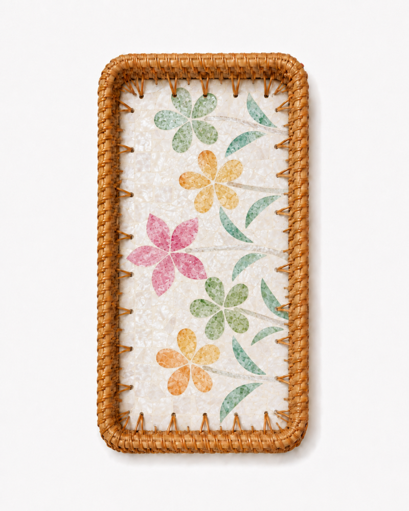 Rectangular Shell Mosaic Serving Tray | Saudi Souvenir