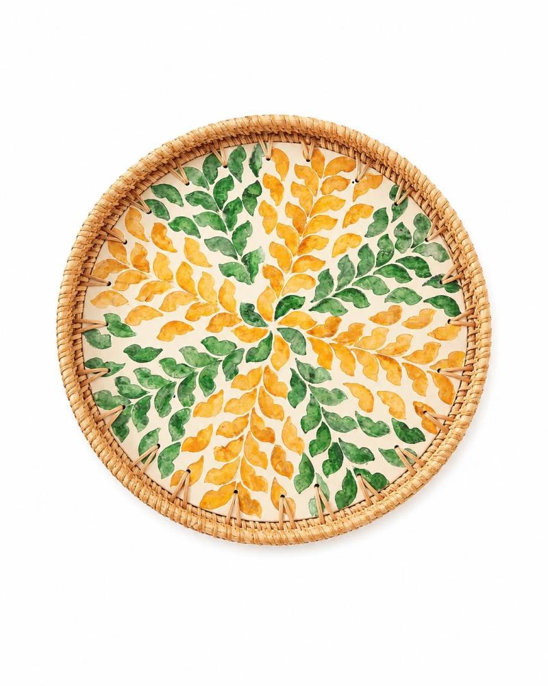 Round Shell Mosaic Serving Tray | Saudi Souvenir