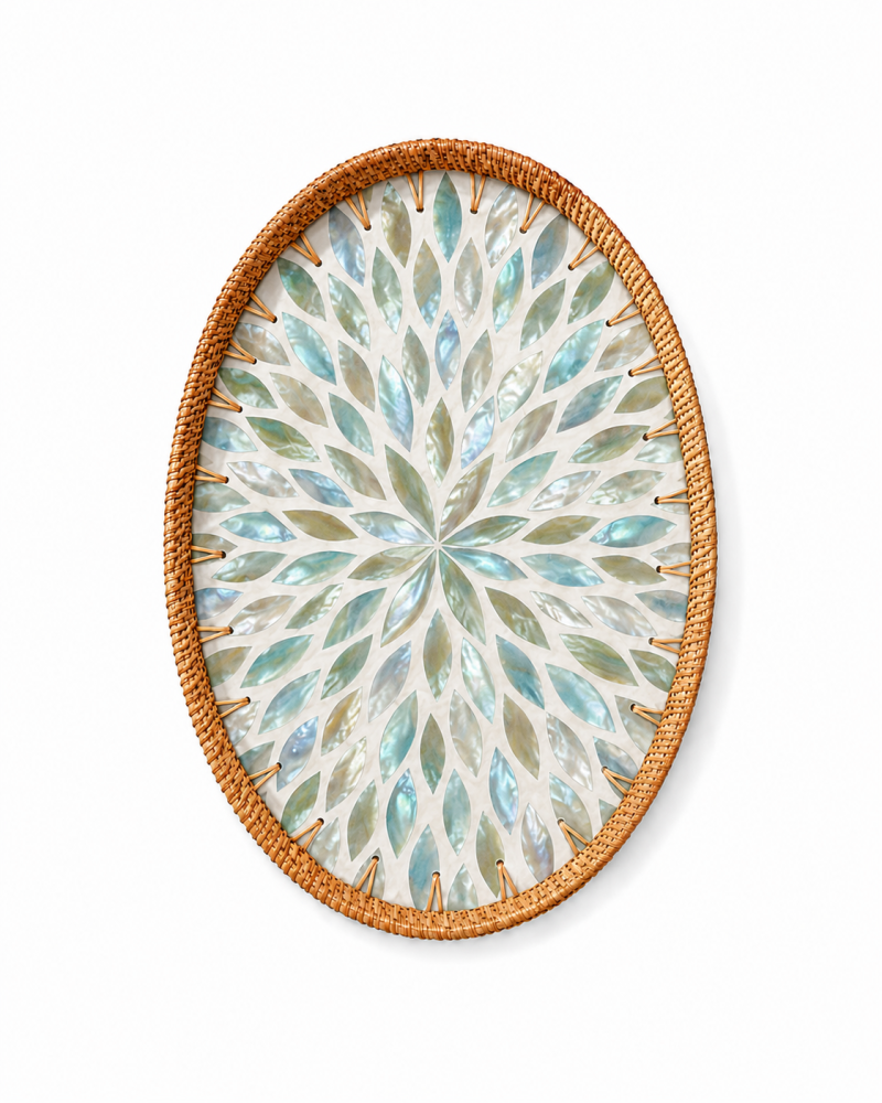 Oval Shell Mosaic Serving Tray | Saudi Souvenir