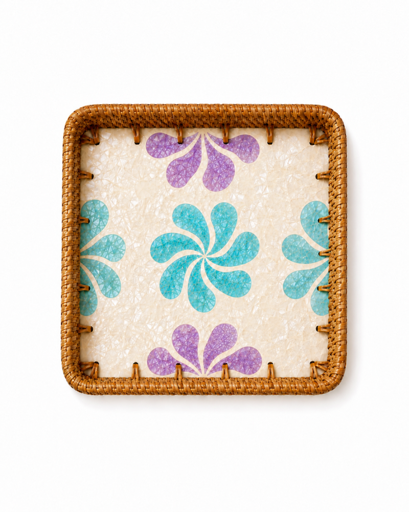 Square Shell Mosaic Serving Tray | Saudi Souvenir