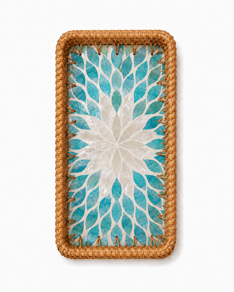 Rectangular Shell Mosaic Serving Tray | Saudi Souvenir