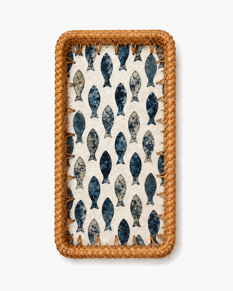 Rectangular Shell Mosaic Serving Tray | Saudi Souvenir