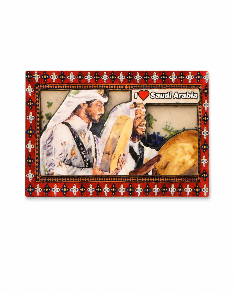 Holy Kaaba Door Vintage Stamp Magnet | Saudi Souvenir