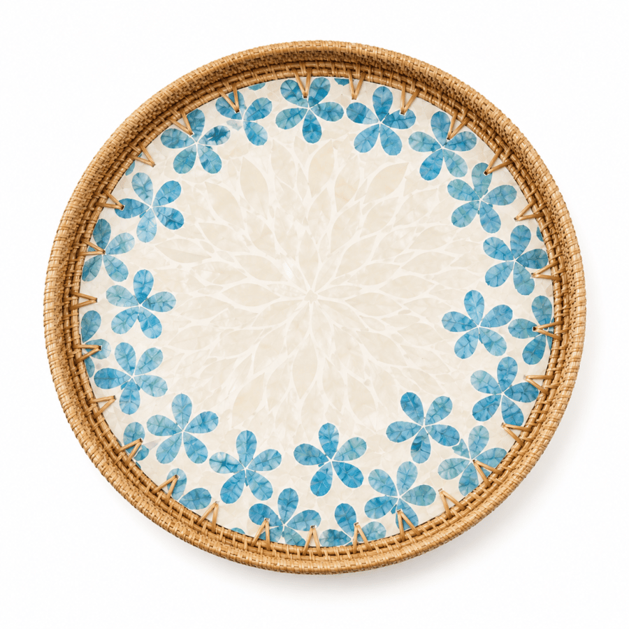 Round Shell Mosaic Serving Tray | Saudi Souvenir