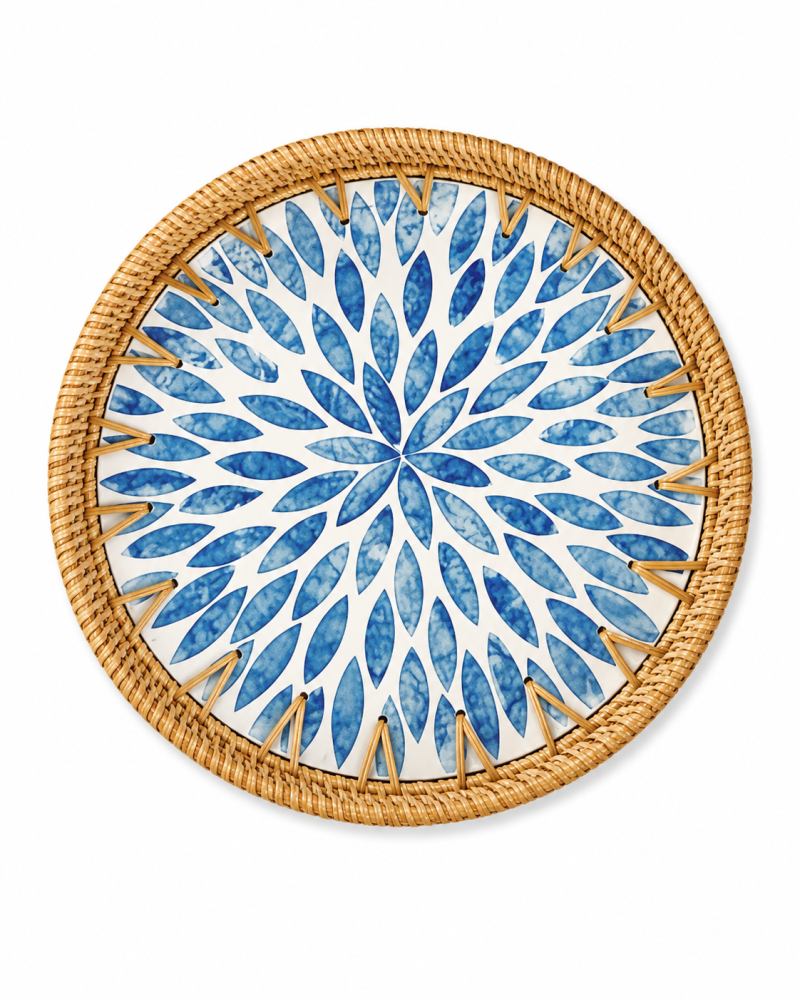 Round Shell Mosaic Serving Tray | Saudi Souvenir