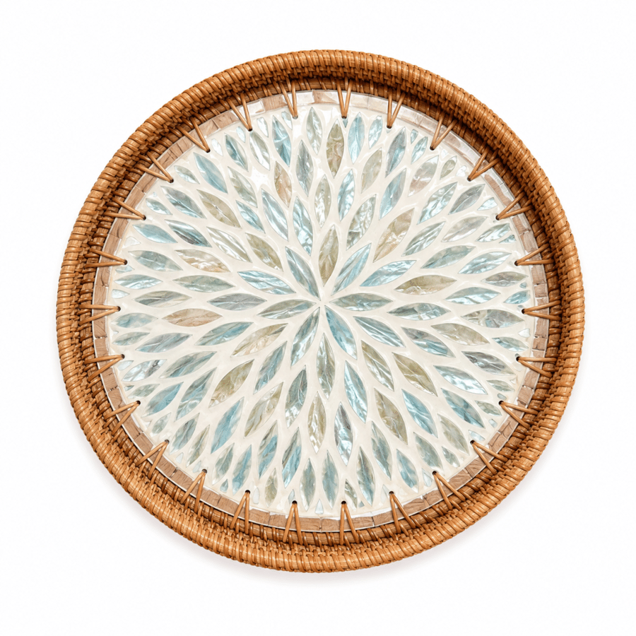Round Shell Mosaic Serving Tray | Saudi Souvenir