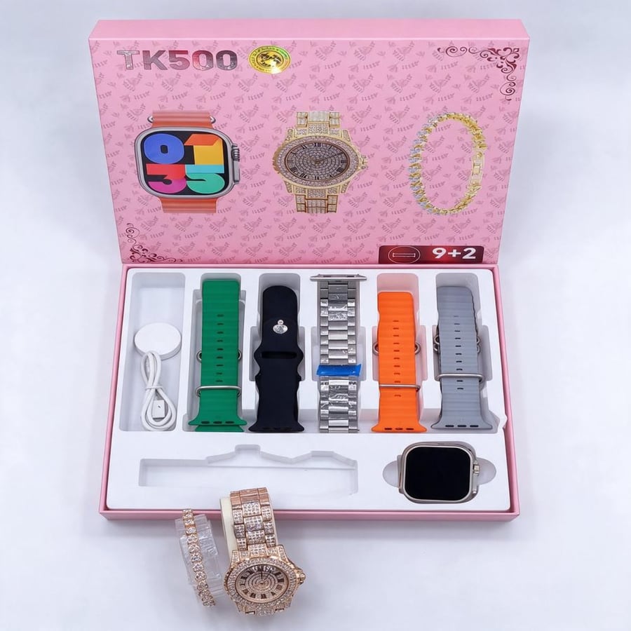 ساعة ذكية نسائية TK500 مع الأحزمة الإضافية