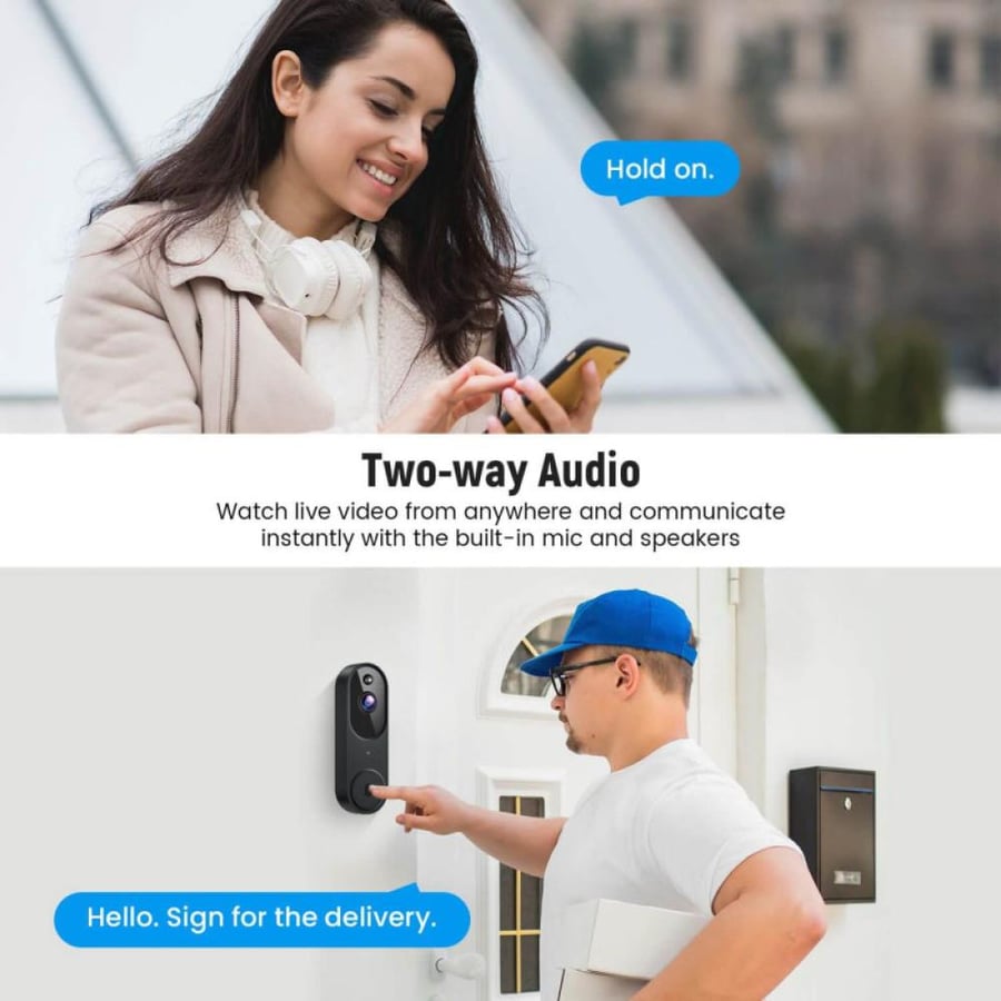 جرس باب ذكي CM28 بتقنية الواي فاي والفيديو (WI-FI Doorbell)