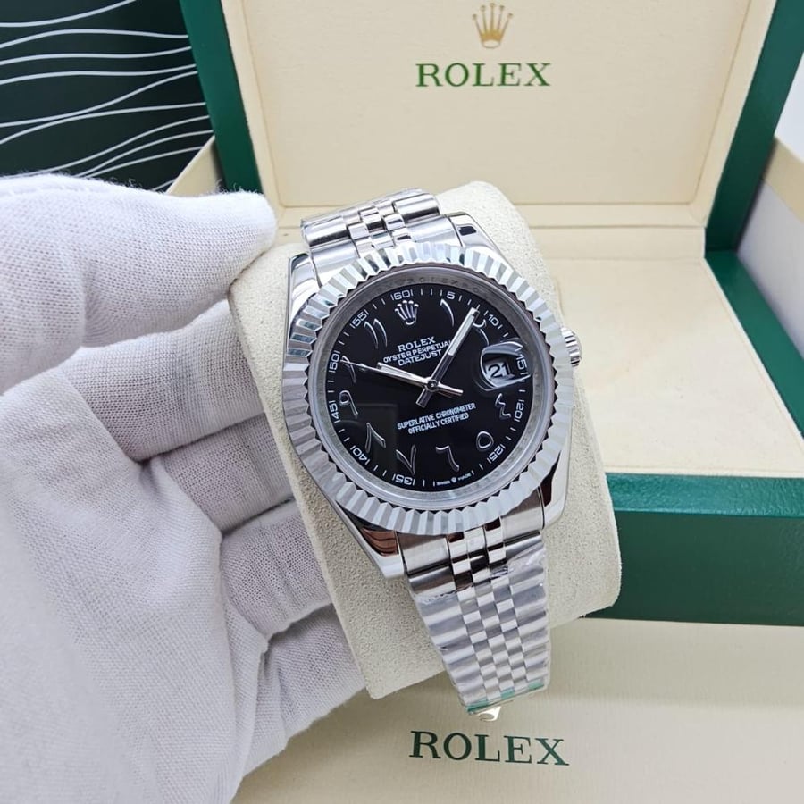 Rolex watch with Arabic numbers, battery