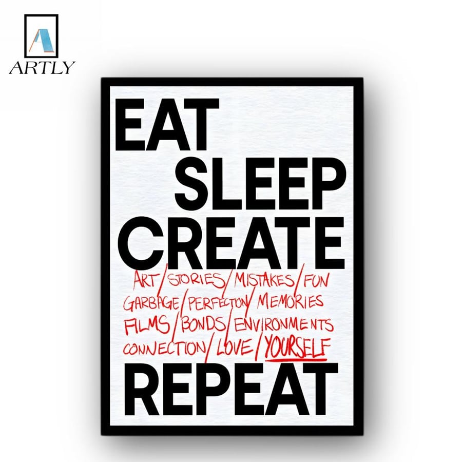 لوحة Eat Sleep Create Repeat