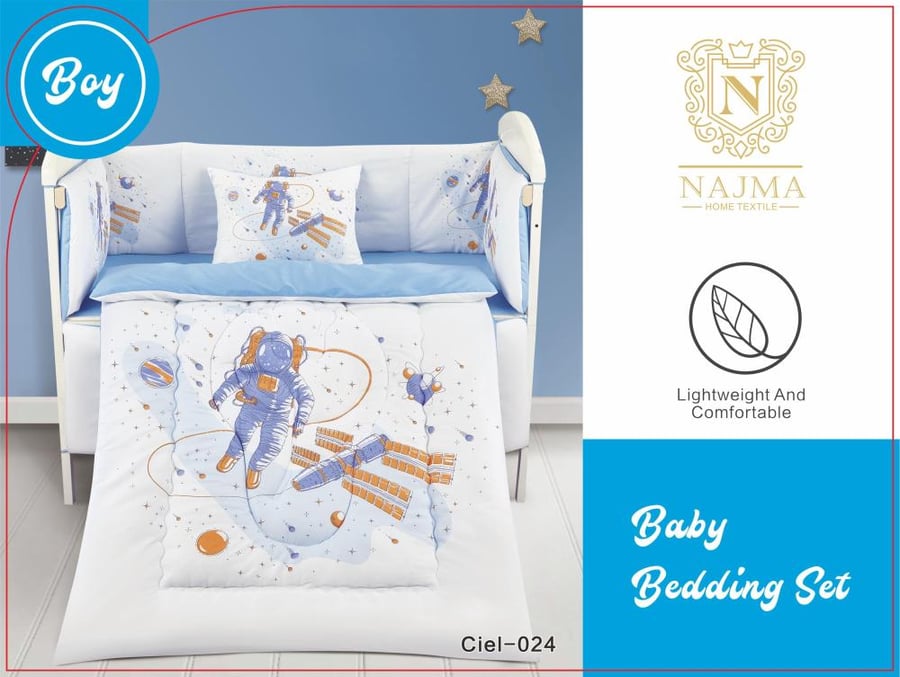 Baby boy bed linen set Little Prince 5 pieces blue