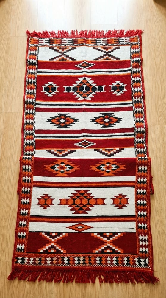 A Syrian heritage duration with Sadu pattern, double-sided, size 1×3 meters
