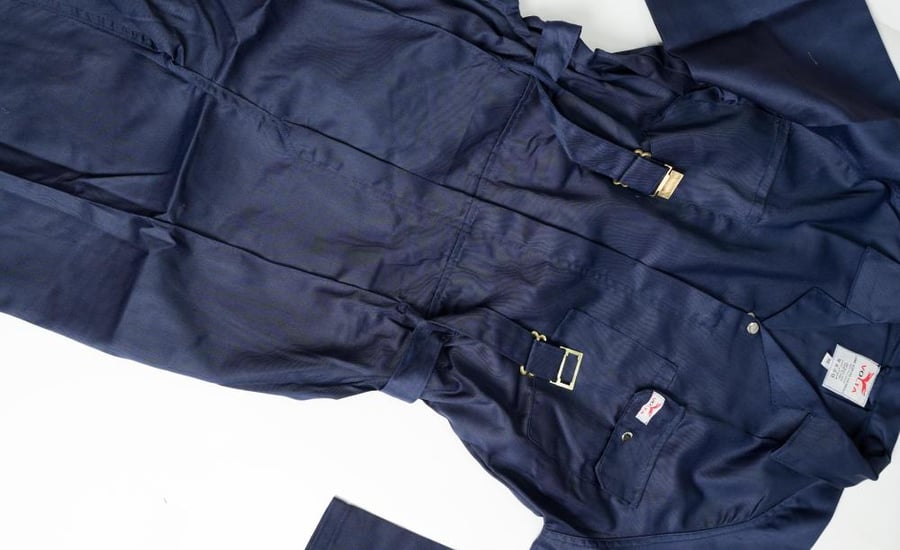 Worker's suit navy blue one-piece jumpsuit