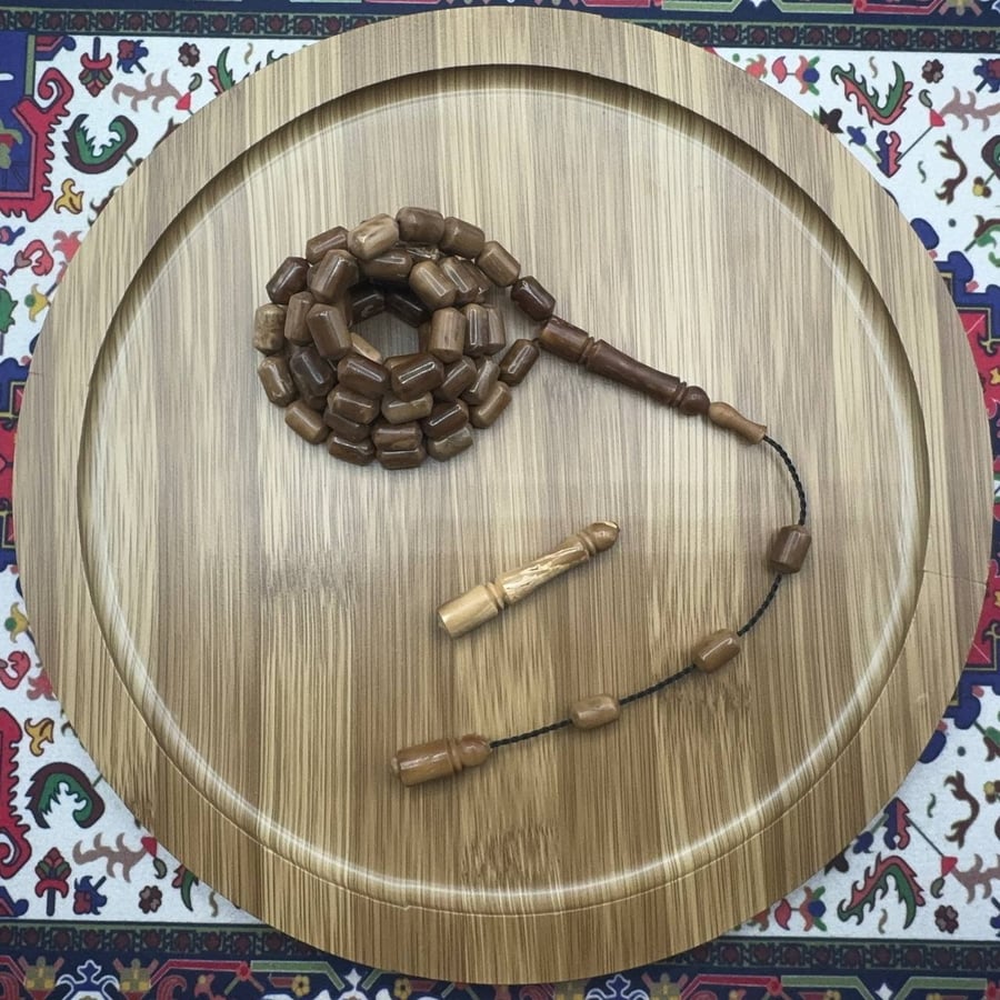 سبحة خشب الكوك أسطوانية – 66 خرزة (خراطة تقليدية)