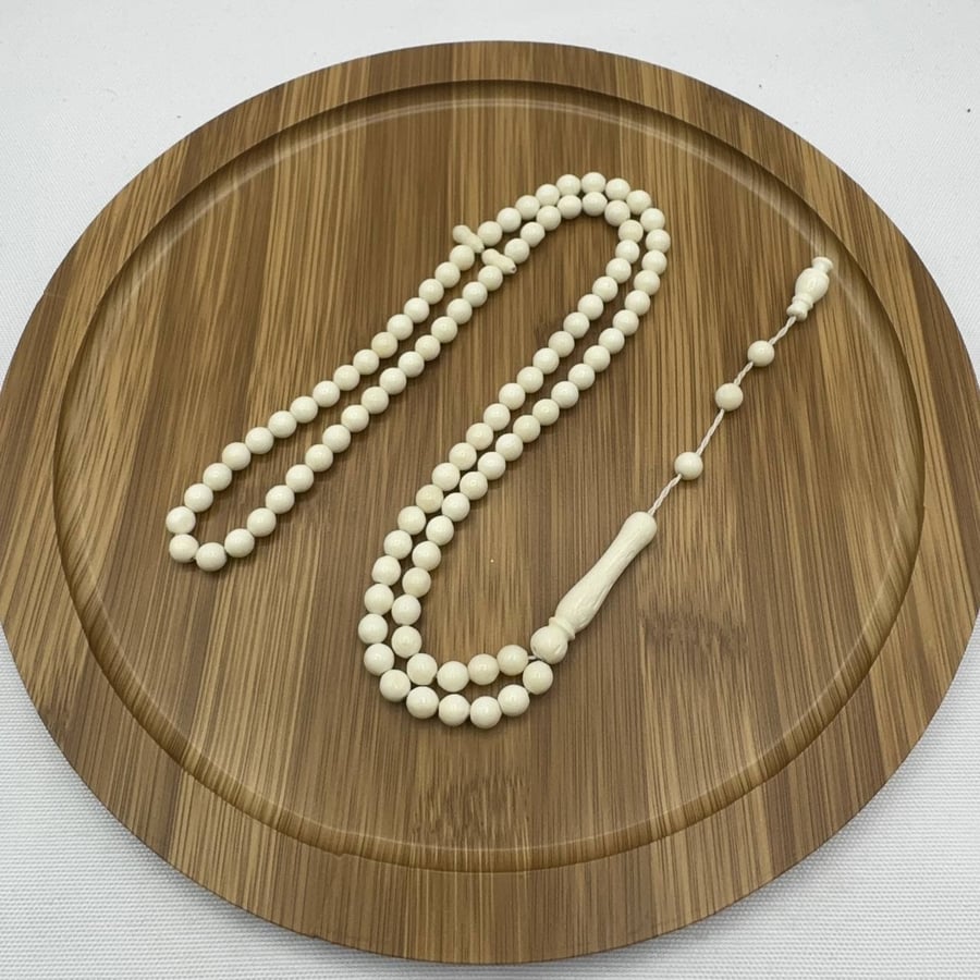 سبحة عظم جمل طبيعي (99 خرزة) ناعمة