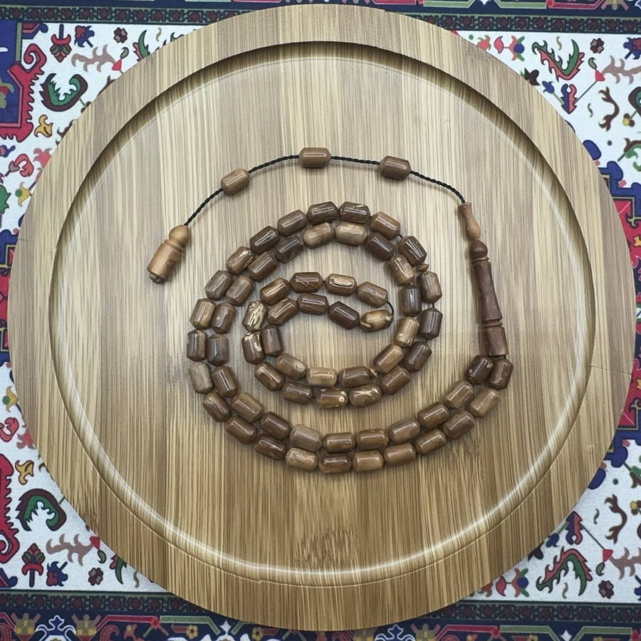 سبحة خشب الكوك أسطوانية – 66 خرزة (خراطة تقليدية)