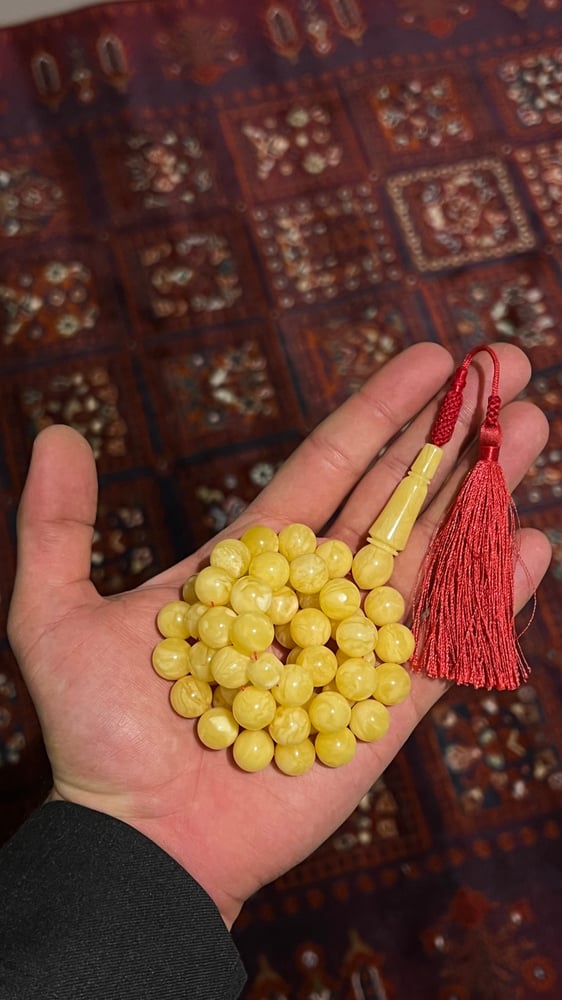 سبحة كهرمان طبيعي كلنغرادي مبرقع