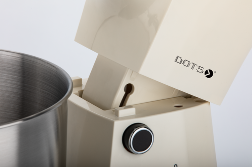 Dots Stand Mixer 5.0 Liter, Stainless Bowl, 800 Watts, 10 Speeds + Pulse, Hook, Racket, Whisk, Safety Lock, Cream Color FMS103P52