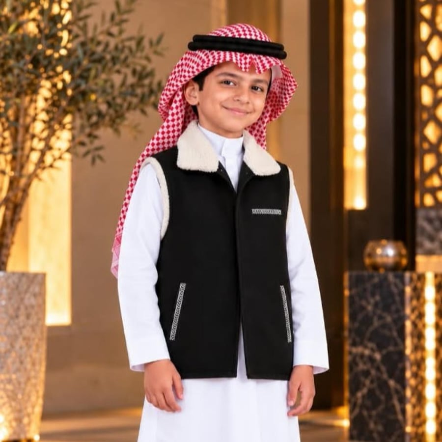 سديري اطفال بقلاب فرو لون ابيض فاخر