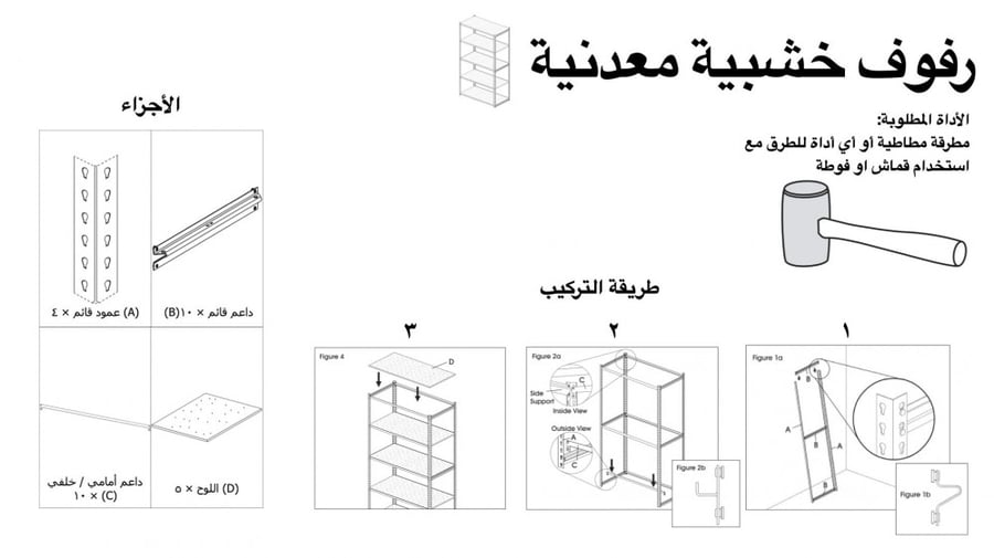 طريقة ترطيب رفوف خشبية معدنية