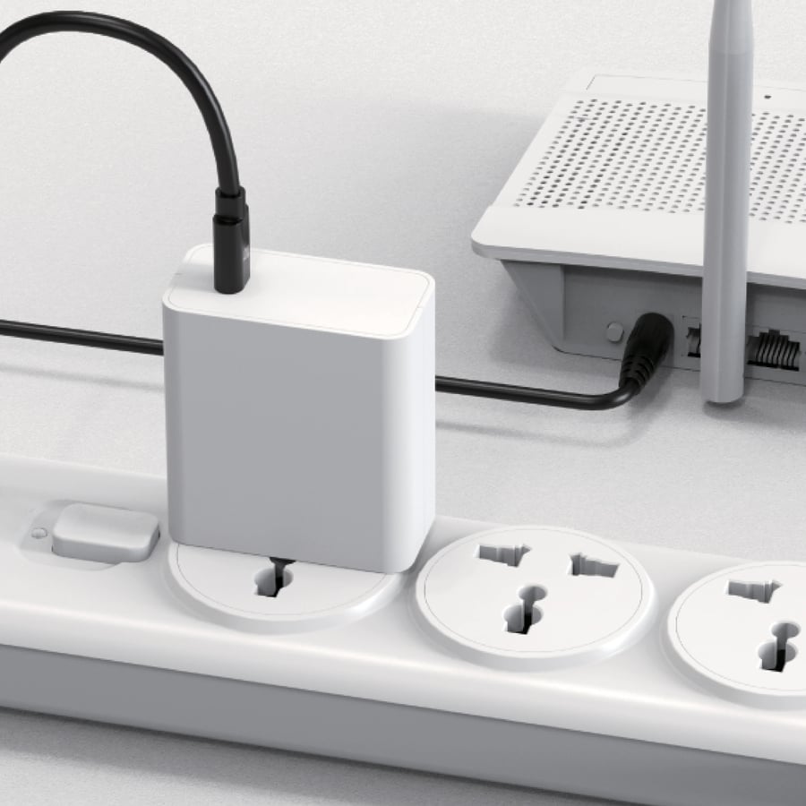 تن بلس كيبل USB-C إلى DC 5.5 لتشغيل الراوتر من الباور بانك والسيارة والشاحن بطول 1.1 متر