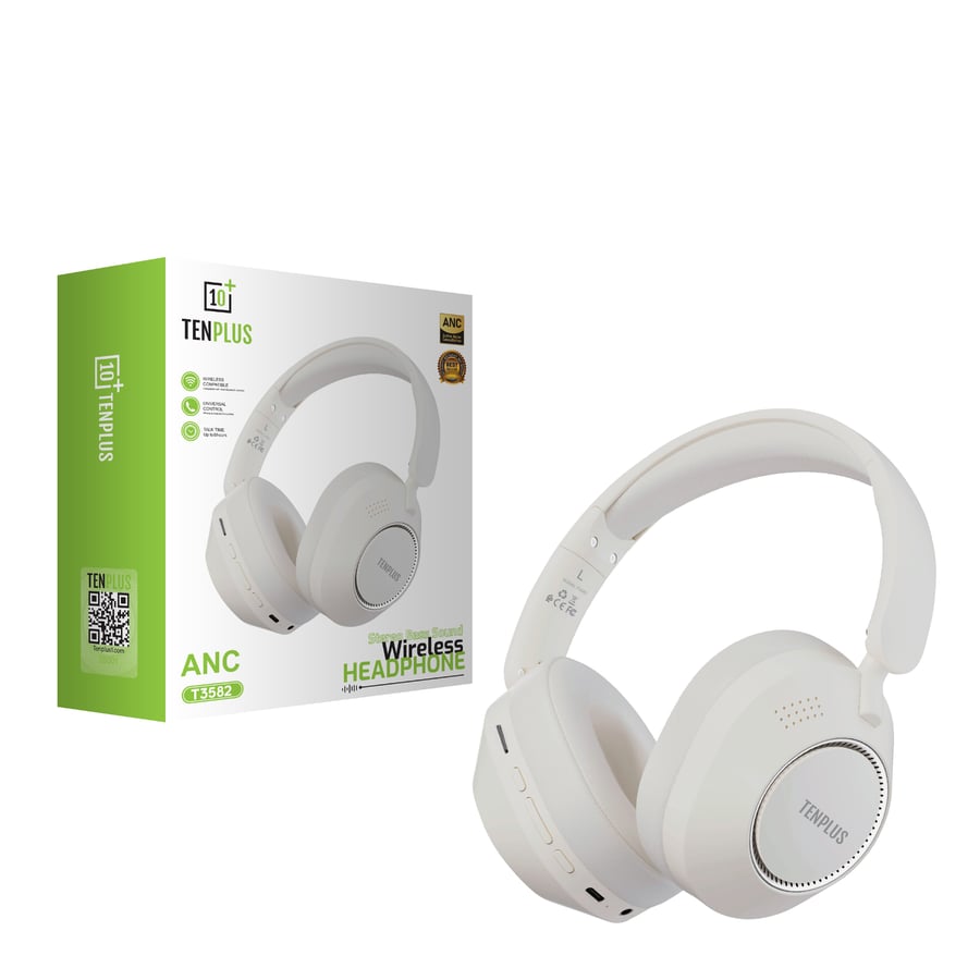 ANC Wireless Headphone White T3582