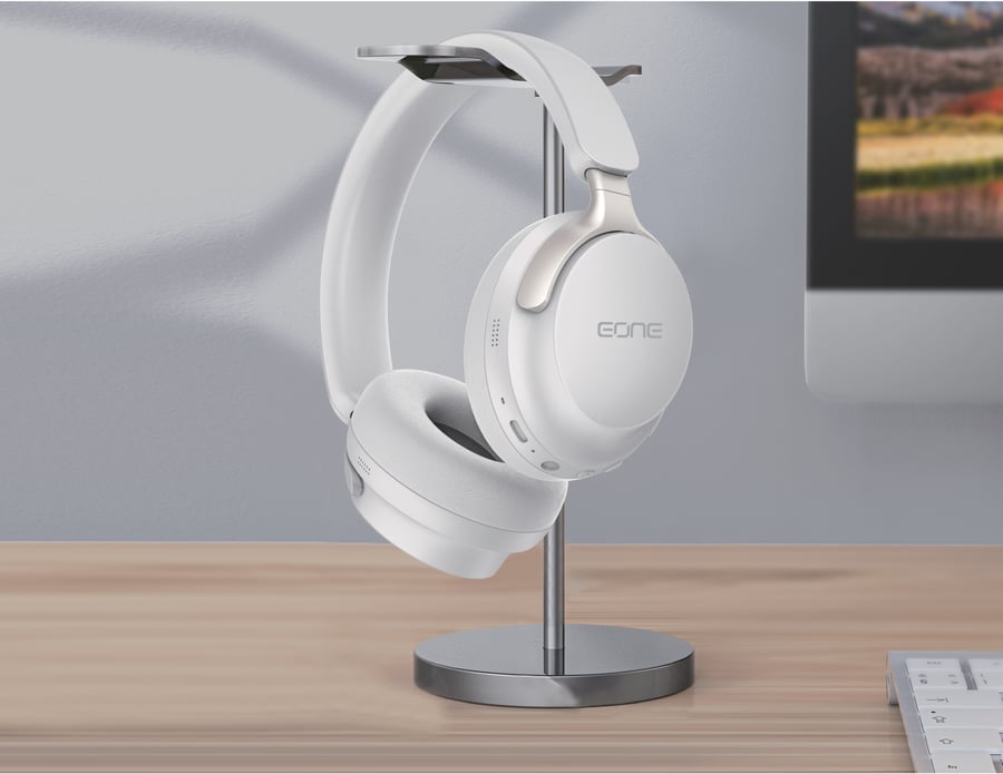 EONE EONE CALM 850 ANC Bluetooth Headset Noise Isolation & Studio Clarity Up to 40 Hours - White