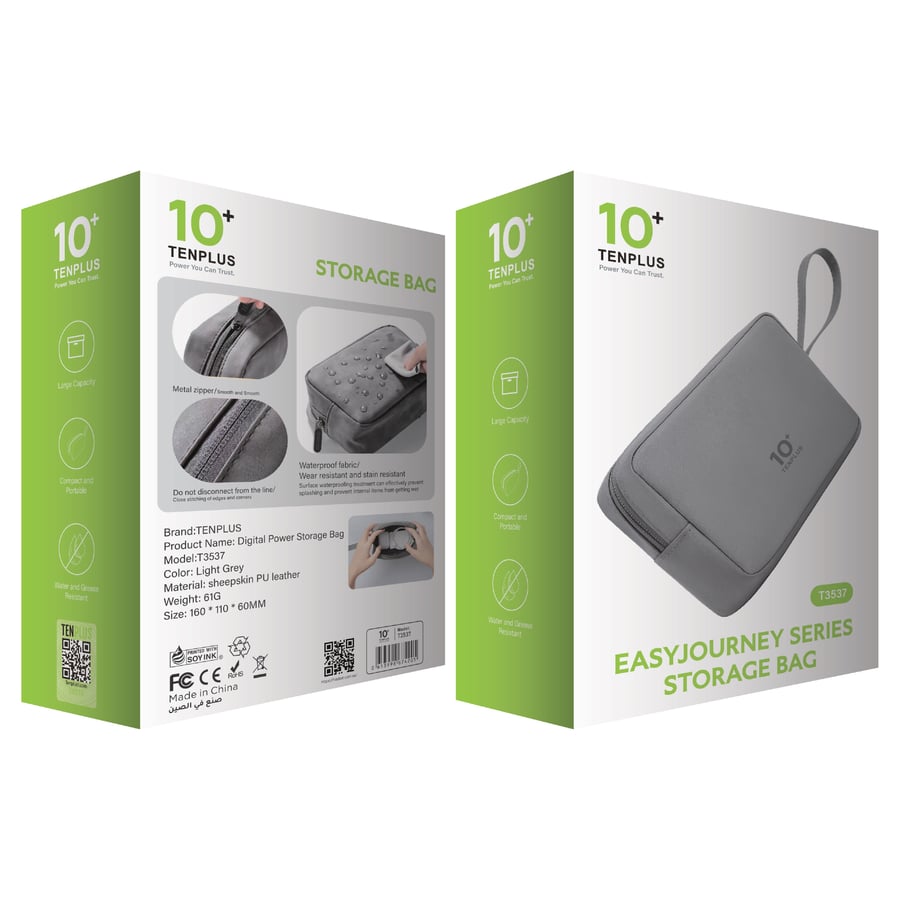 Ten Plus Waterproof & Scratch Resistant Handbag - Grey