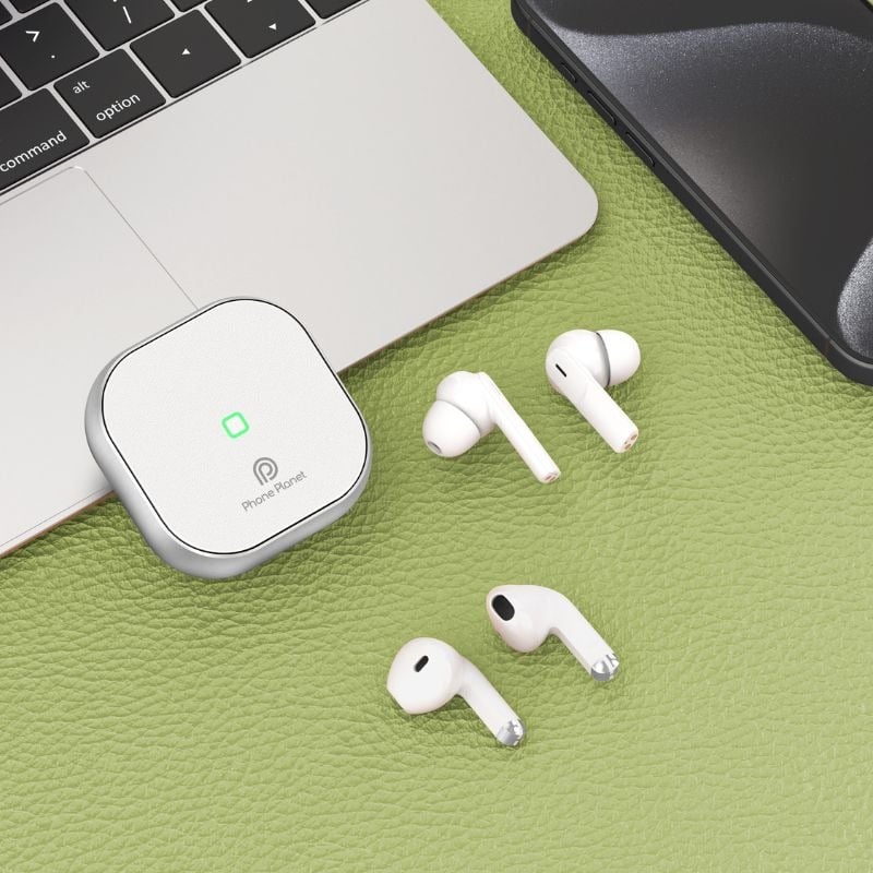 PhonePlanet 2-in-1 Bluetooth Wireless Earbuds - White
