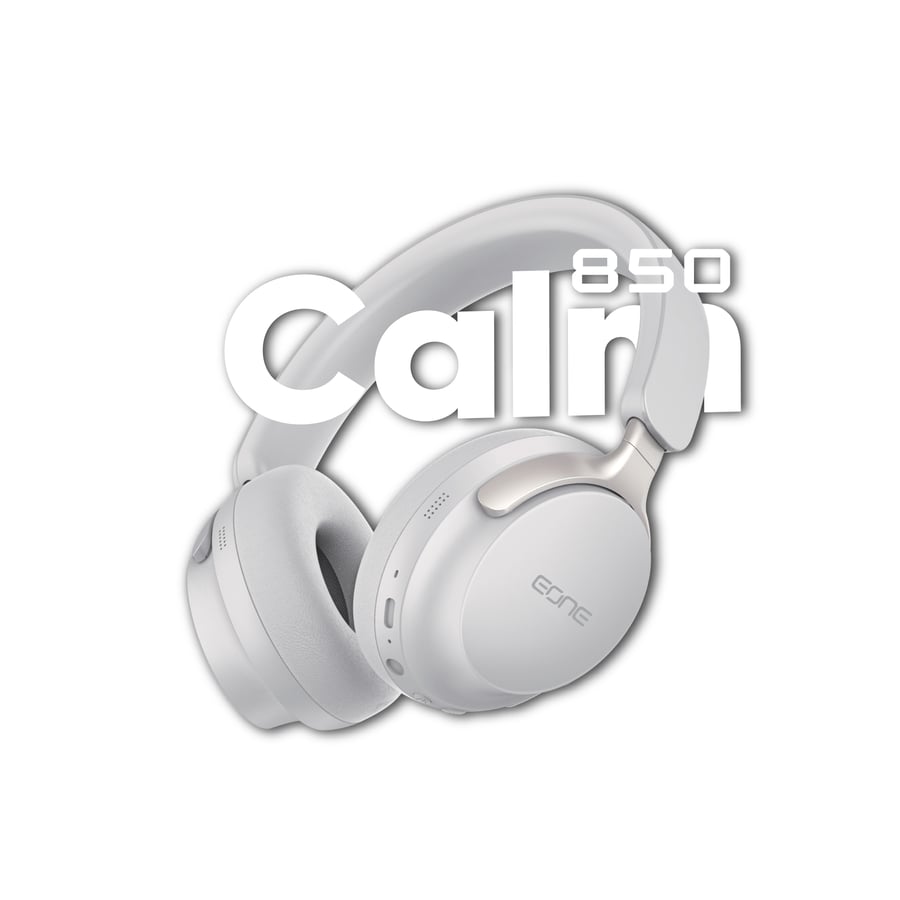 EONE EONE CALM 850 ANC Bluetooth Headset Noise Isolation & Studio Clarity Up to 40 Hours - White