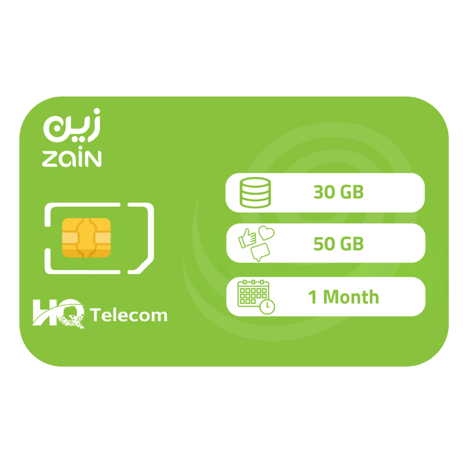 Zain 30GB Prepaid Data SIM | month