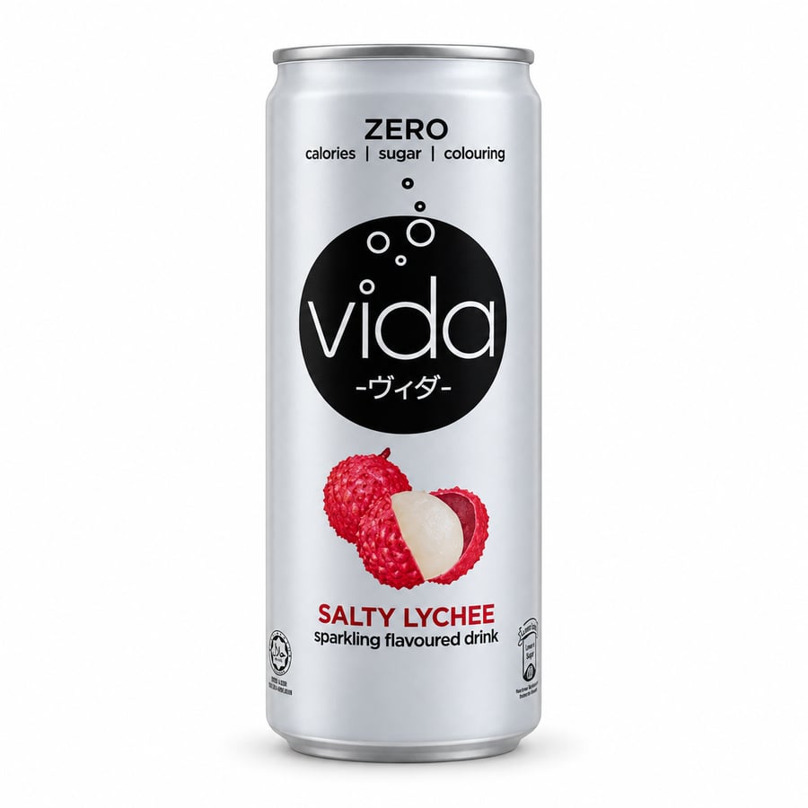 فيدا زيرو مشروب بنكهة الليتشي المالح 325 مل - Vida Zero Salty Lychee Flavored Drink 325ml