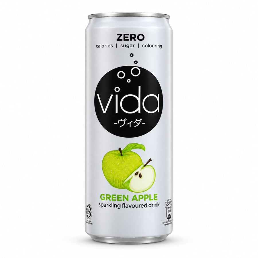 فيدا زيرو مشروب بنكهة التفاح الأخضر 325 مل - Vida Zero Green Apple Flavored Drink 325ml